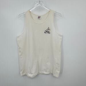 Vintage Anvil tank top women's large Key West embroidered sailboat single stitch